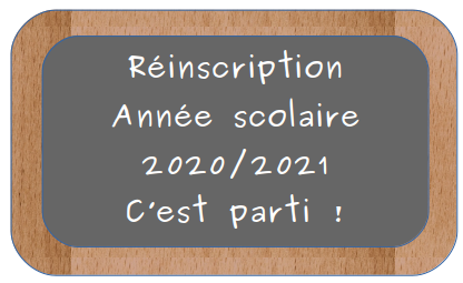 Réinscription -Rentrée septembre 2020